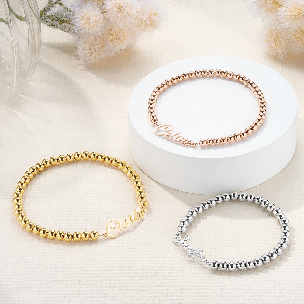 name bead bracelet
