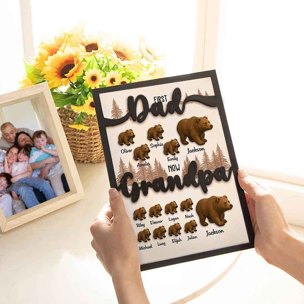 wooden plaque with bear