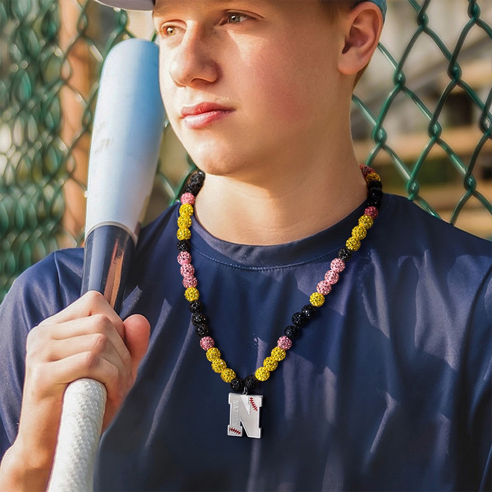 Benutzerdefinierte Baseball Softball Sport Strass Perlen Tropf Halskette