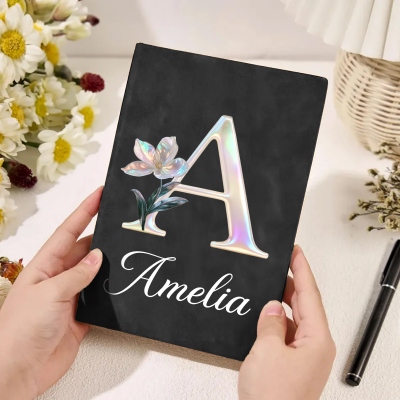 A5 notebook with birthflower