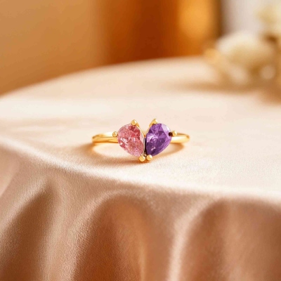 heart  birthstone ring