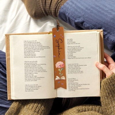 Personalized Name Bookmark with Birth Flower