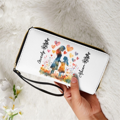 ladies wallet with birthflower