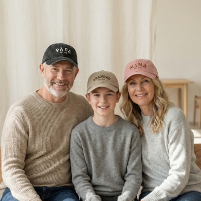 Personalised Embroidered Name Vintage MAMA Baseball Cap, Adjustable Family Hat with Est Date, Birthday/Mother's Day Gift for Mom/Grandparent/Family