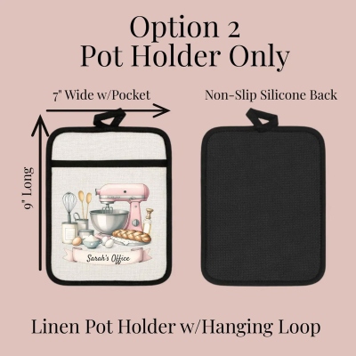 Gepersonaliseerde cadeauset met kookthema en naam, inclusief theedoek, pannenlap en ovenwant, bakbenodigdheden, verjaardagscadeau voor bakliefhebbers/broodbakkers