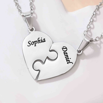 Gepersonaliseerde puzzelkettingen met 2-8 hartjes en namen, delicate familiesieraden, verjaardags-/jubileum-/Moederdagcadeaus voor mama/oma/zussen/familie