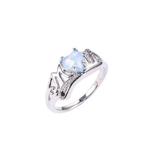 Opal "Mom" Ring Silver-Plated Copper
