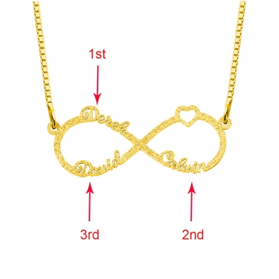 Personalized Sparkling Infinity Name Necklace in Gold