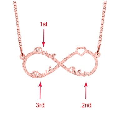 Personalized Sparkling Infinity Name Necklace in Rose Gold
