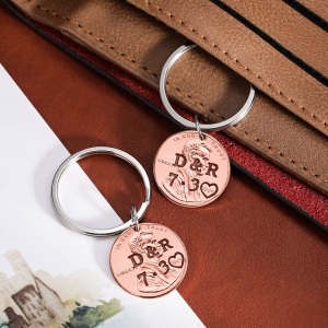 Personalized Penny Keychain Anniversary Gift