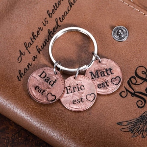 Personalized Penny Keychain for DAD