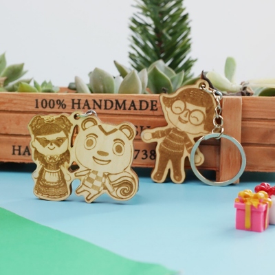 Custom Animal Crossing Character Wooden Keychain