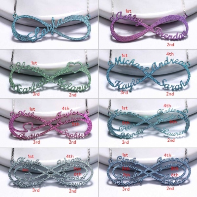 Personalized Colored Infinity Name Necklace