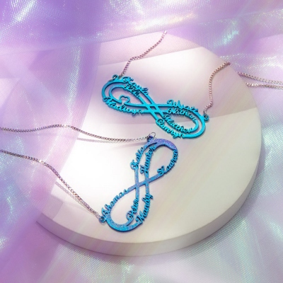 Personalized Colorful Infinity Name Necklace