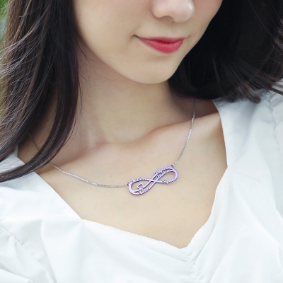 Personalized Colorful Infinity Name Necklace