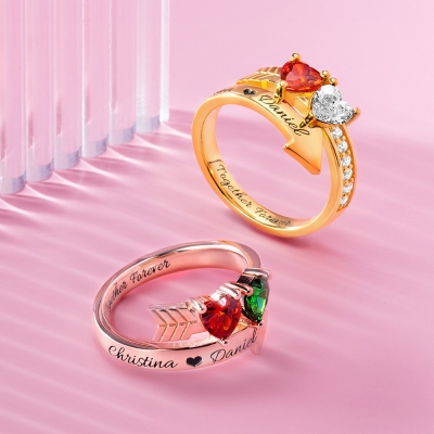Personalized Cupid's Arrow Ring