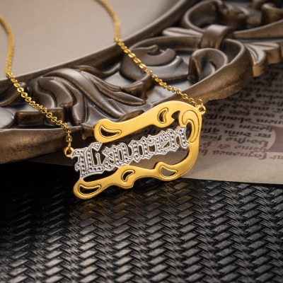Personalized Wave Shape Name Necklace