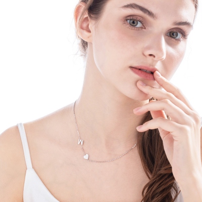 sideways initial necklace