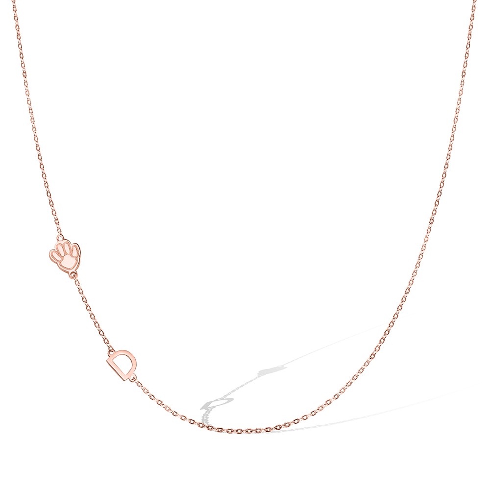 sideway pet paw necklace