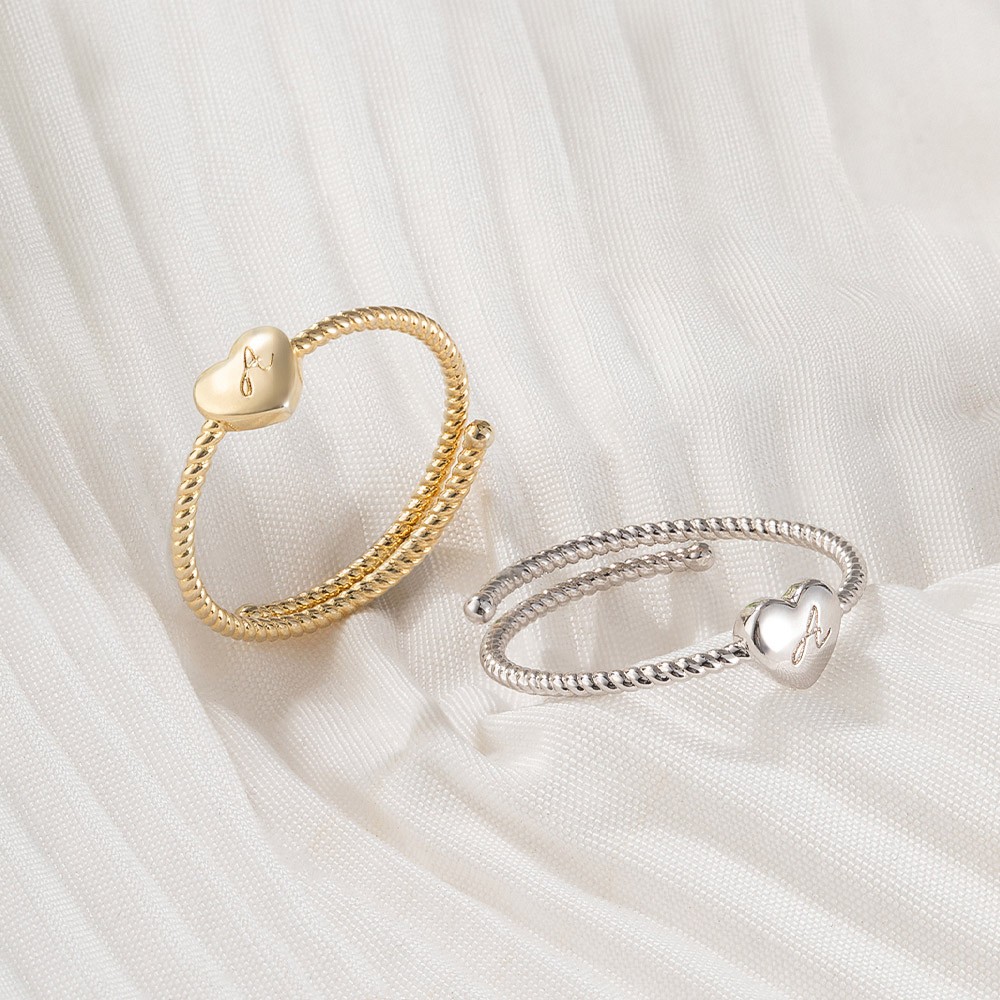 Heart Initial Ring