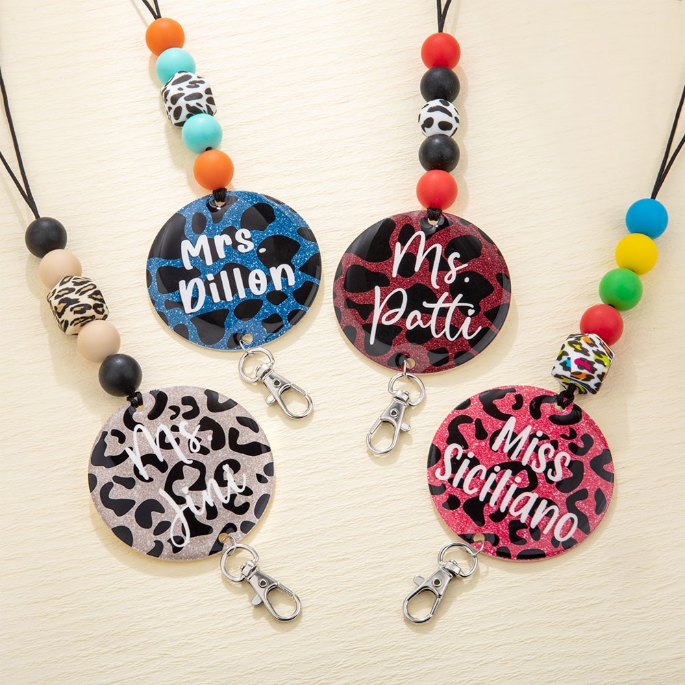 beaded keychain lanyard