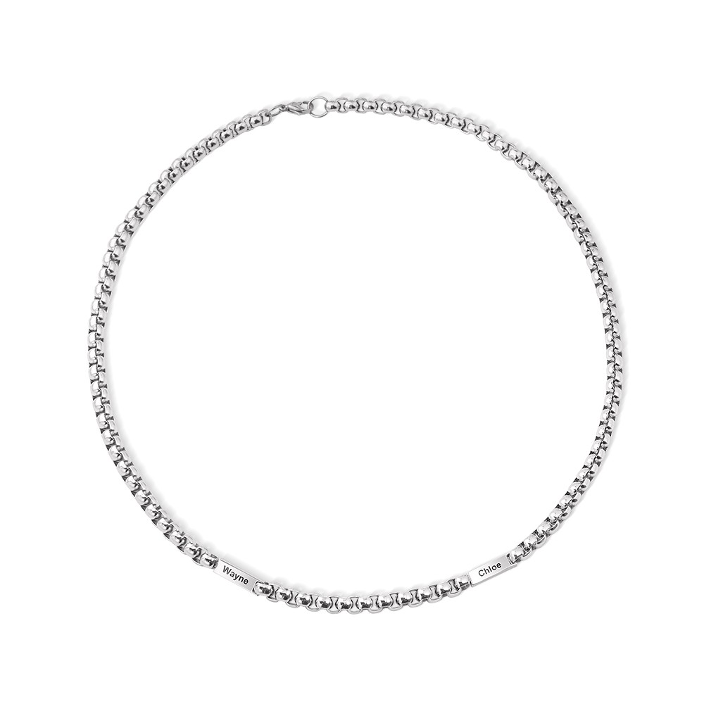 Colar com pingente de elo cubano personalizado com 2 nomes, joias minimalistas personalizadas para homens, presente de dia dos pais/aniversário para pai/namorado/marido