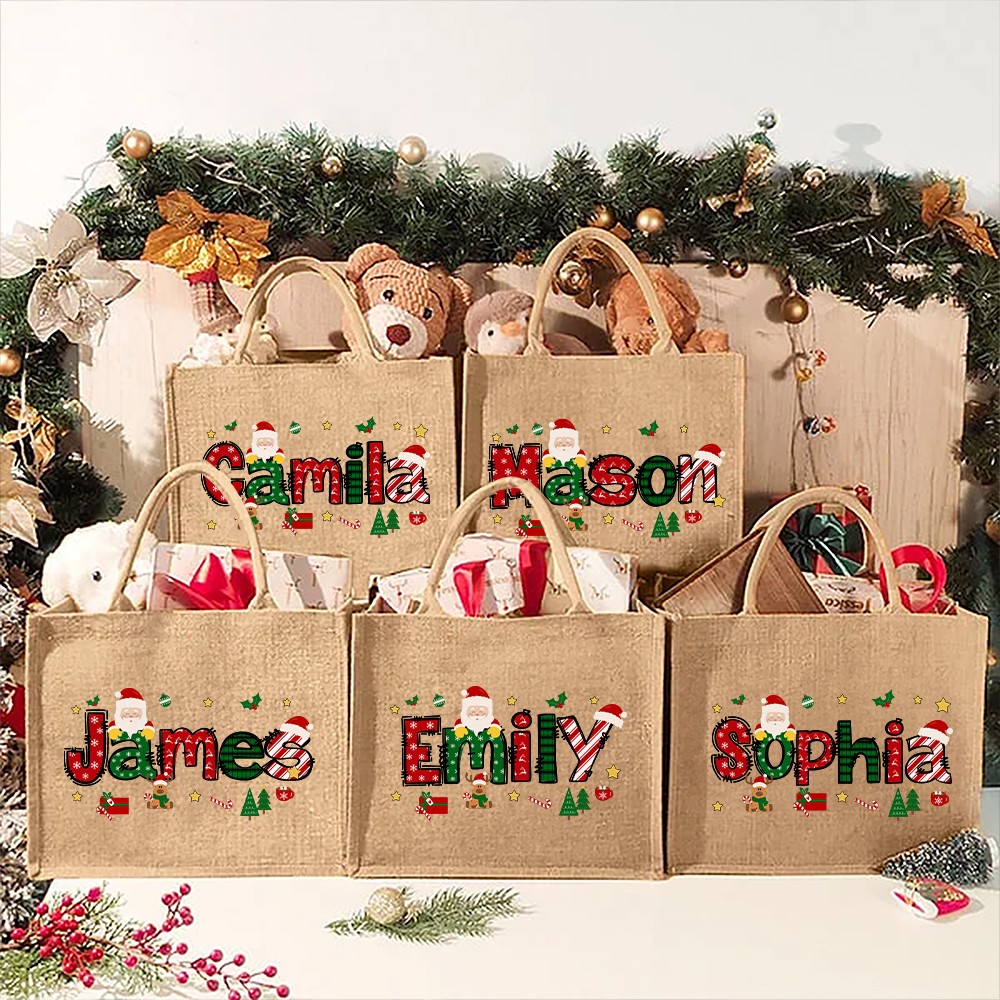 Burlap bag with name