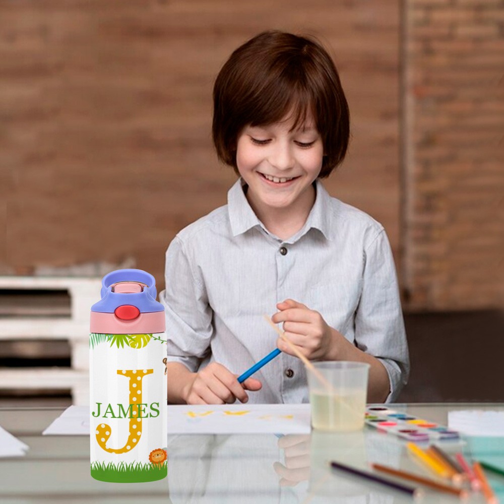 Water bottle with initial