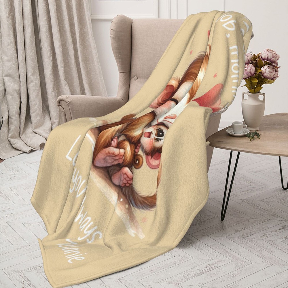 mama and baby animal blanket