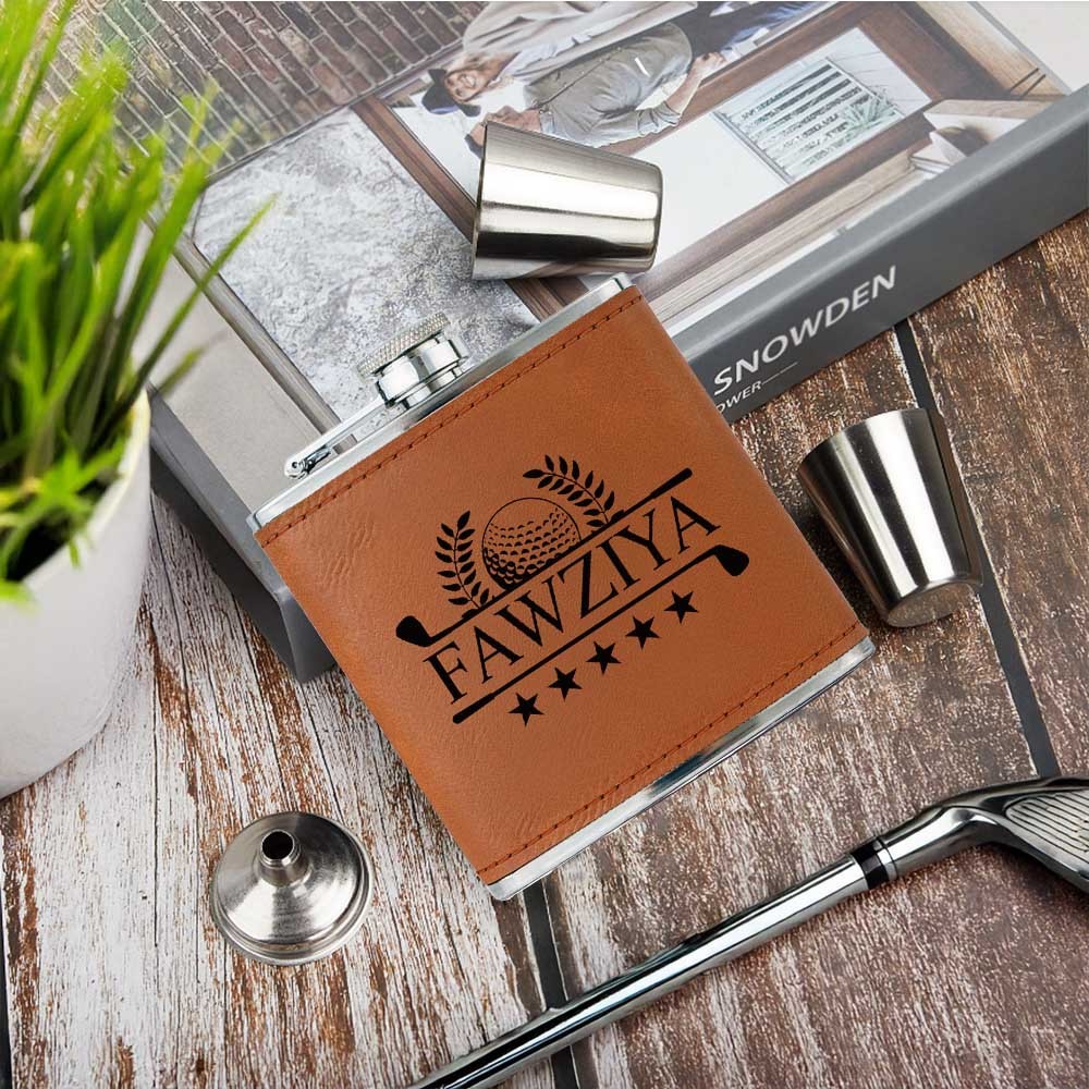 hip flask leather
