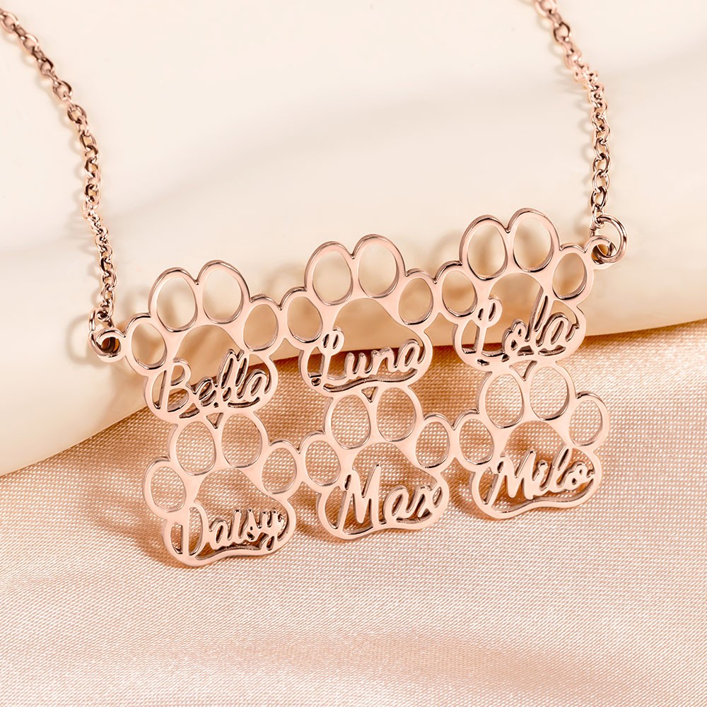 paw prints necklace