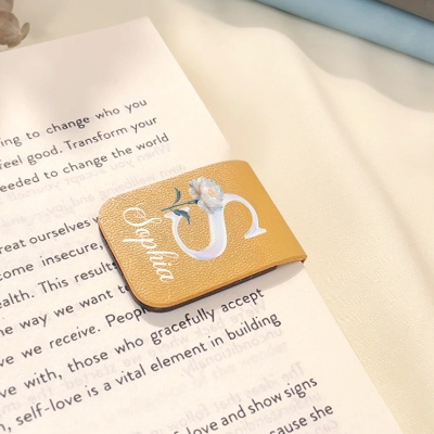 leather bookmark with name
