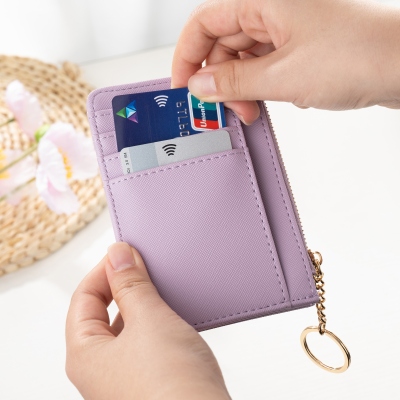Personalisierter Kartenhalter mit Geburtsblume und Namen, Monogramm-Geldbörse aus veganem Leder, Damen-Geldbörse, Muttertags-/Brautjungfern-Geschenk für Frauen