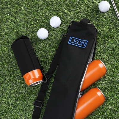 Gepersonaliseerde naam bier mouw, canvas golf bier kan tas, kan draagtas, vaders dag/verjaardag/verjaardag cadeau voor papa/opa/man/vriend