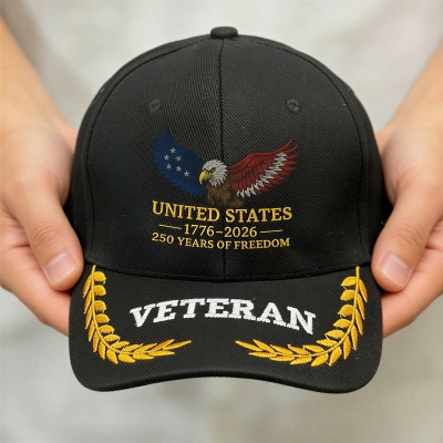 Personalized Embroidered Name 4th of July United States Baseball Cap, 250th Anniversary Eagle Hat, Independence Day Gift for American Family/Patriots