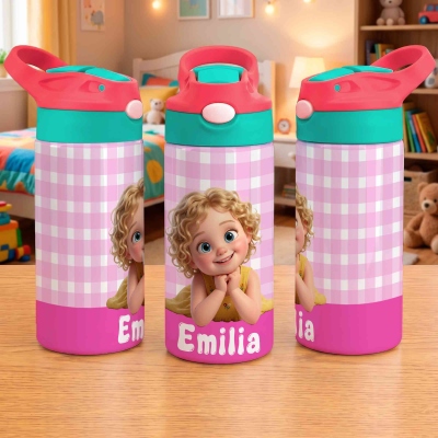 Water bottle with initial