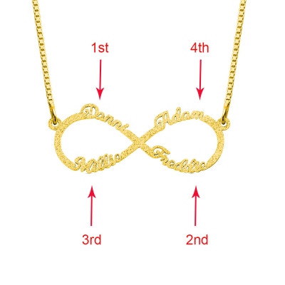 Personalized Sparkling Infinity Name Necklace in Gold