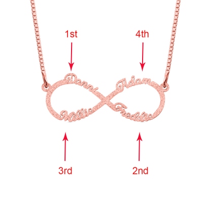 Personalized Sparkling Infinity Name Necklace in Rose Gold