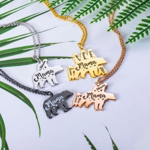 Personalized Mama Bear Necklace for Mom
