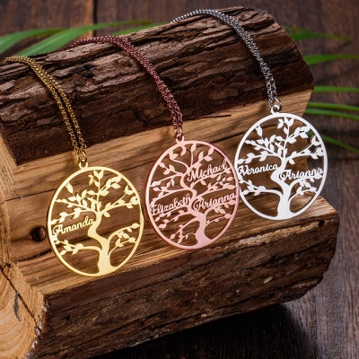Personalized Family Tree Name Necklace
