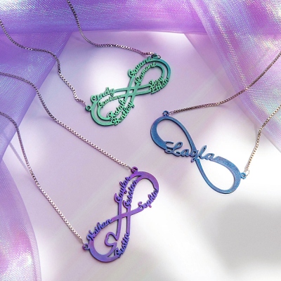 Personalized Colorful Infinity Name Necklace