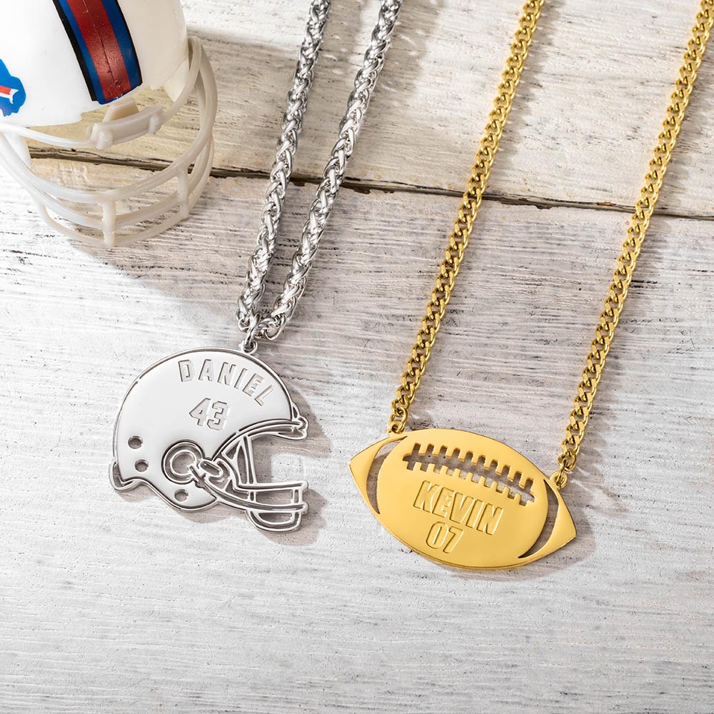 American Football Name Necklace