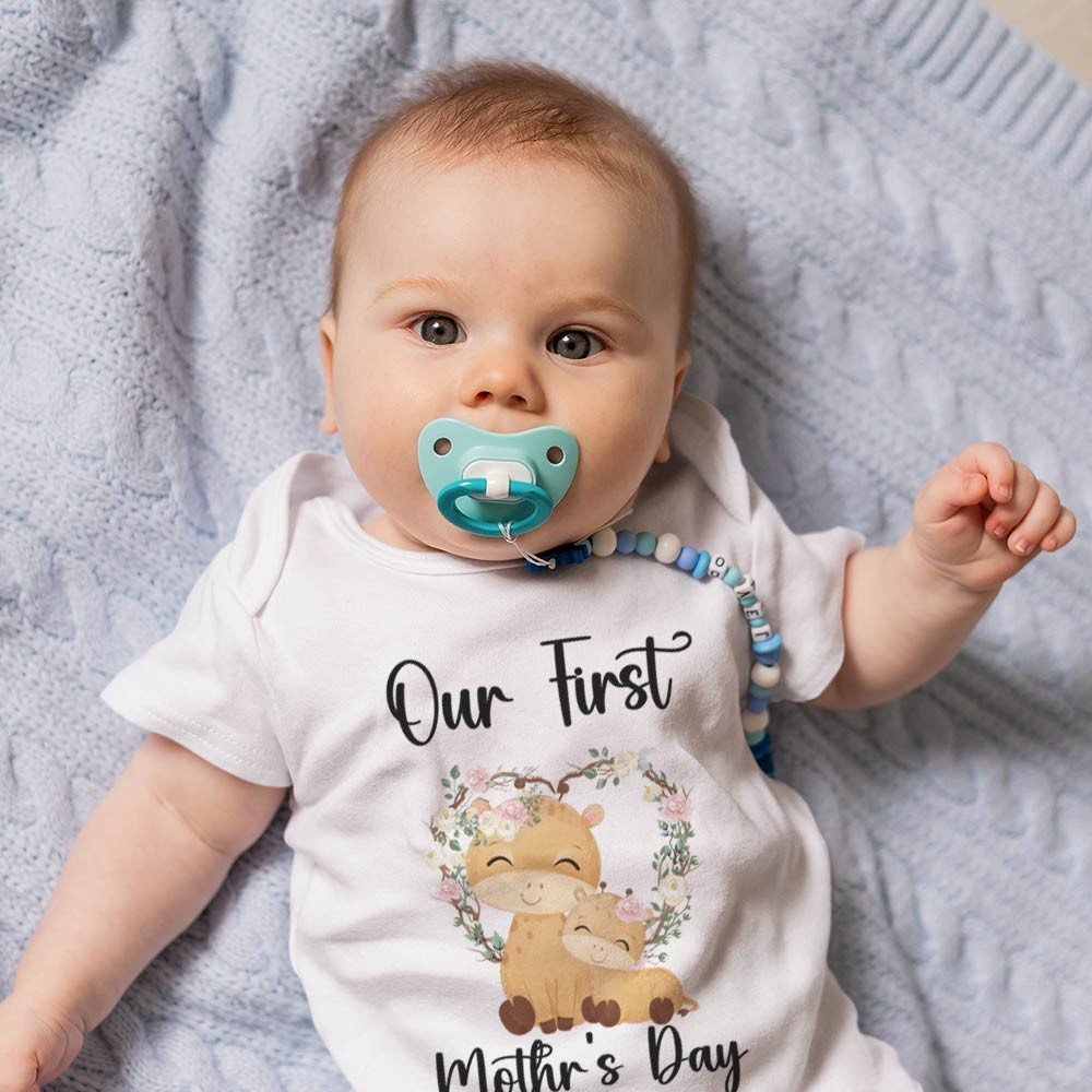 Our First Mother's Day Mom and Baby Set/Matching Shirt, Mummy and Baby Gift, Mama Baby Bunnies, T-shirt Bodysuit Romper Babygrow Vest Set, New Mom Gift, Mother's Day Gift