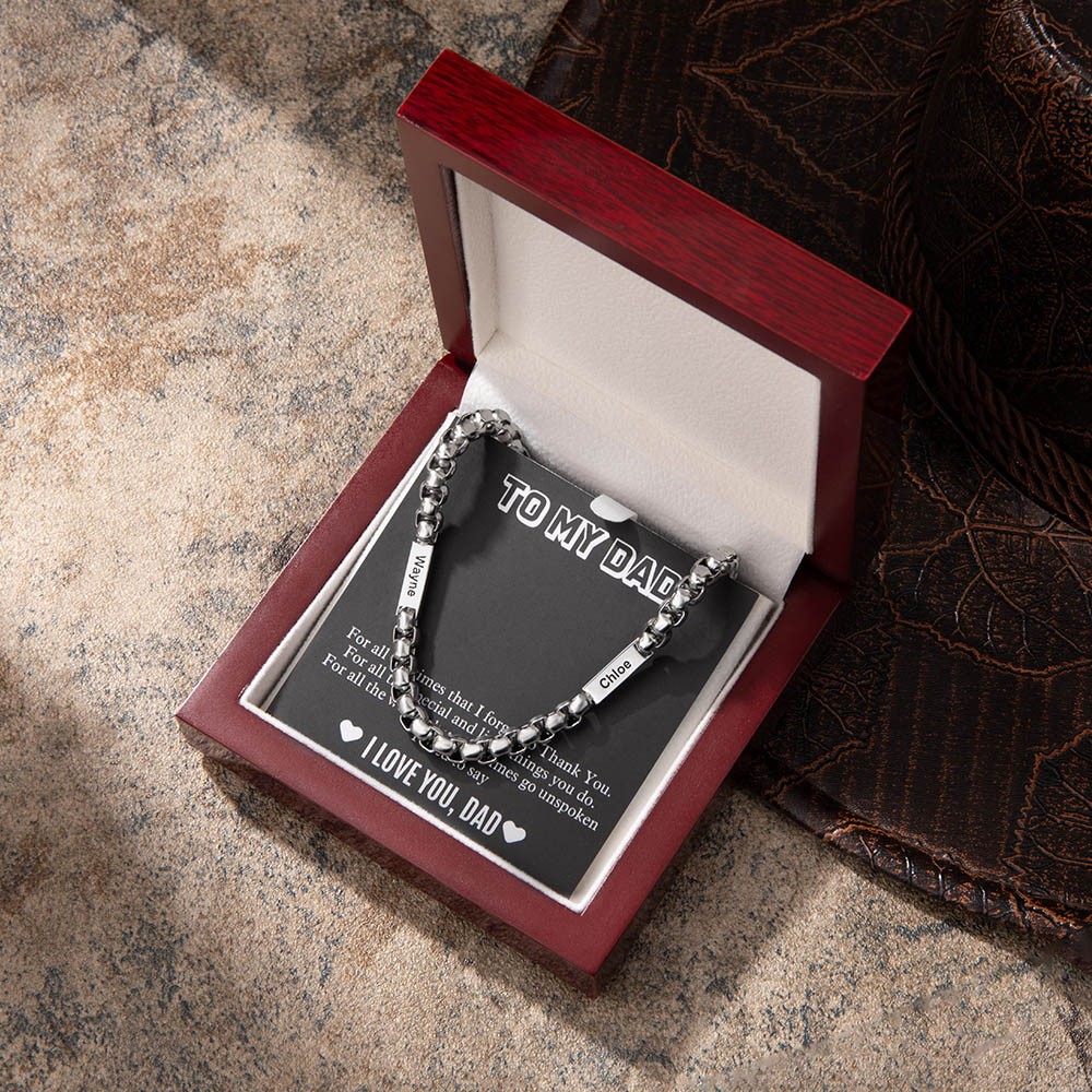 Colar com pingente de elo cubano personalizado com 2 nomes, joias minimalistas personalizadas para homens, presente de dia dos pais/aniversário para pai/namorado/marido