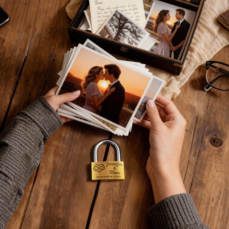 Personalized Engraved Brass Love Padlock, Custom Romantic Love