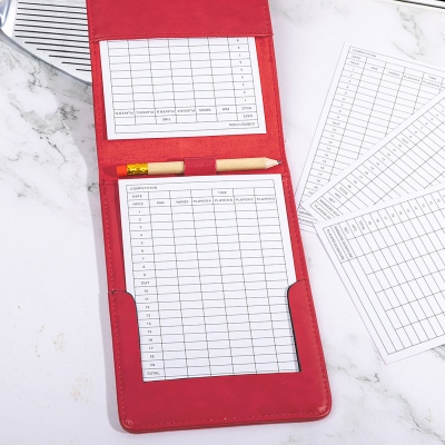 Personalisierter Golf Scorecard-Halter aus Leder mit Multicolor, Golf Yardage Book Cover mit individuellem Namen, Golf-Zubehör, Geschenk für Golfer/Papa/Bräutigam