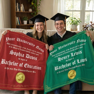 Graduation Fleece Blanket