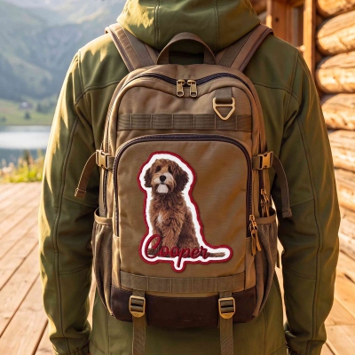 ペットの名前と肖像を刺繍したパーソナライズパッチ、犬や猫の写真入り刺繍パッチ、DIYデコレーション、ペット愛好家や飼い主への誕生日/記念日/追悼ギフト