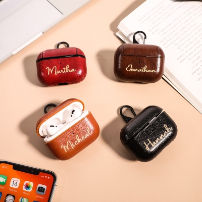 Personalized Leather AirPods Pro Case