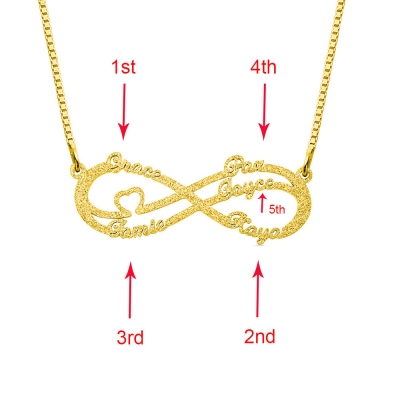 Personalized Sparkling Infinity Name Necklace in Gold